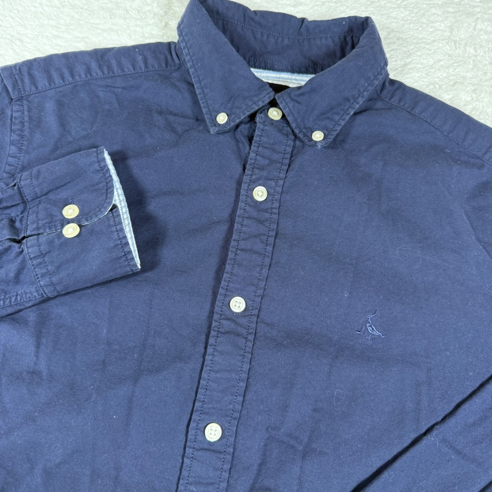 Charles Tyrwhitt CSR2036NAV Mens M Navy Blue Button Up L/S Slim Fit Shirt